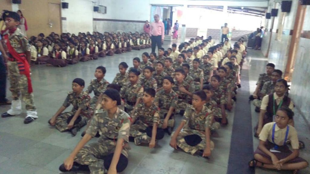 On Kargil War Vijay Diwas cadets listening to the speech